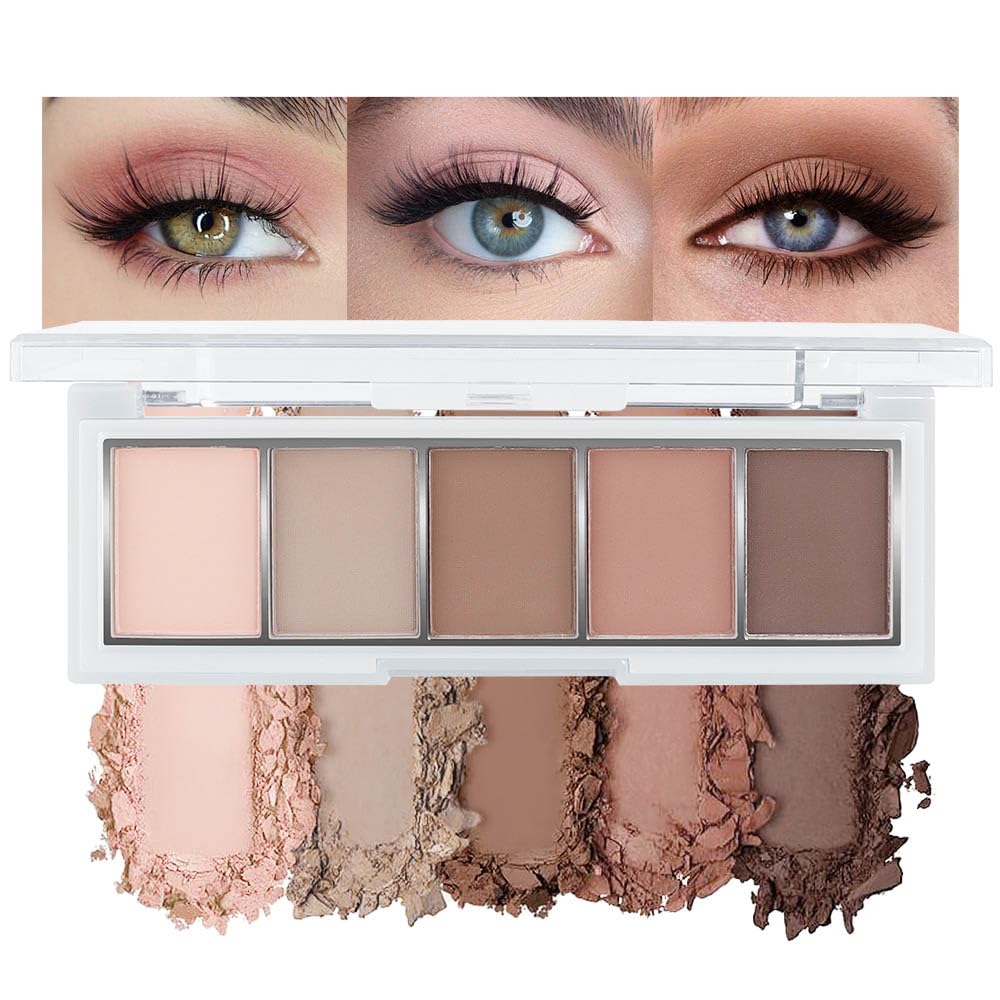 evpct five colors matte nude palette swatches show versatile neutrals for daily looks