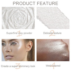 evpct Pearl White Silver highlighter palette on eyelids brightens the eyes