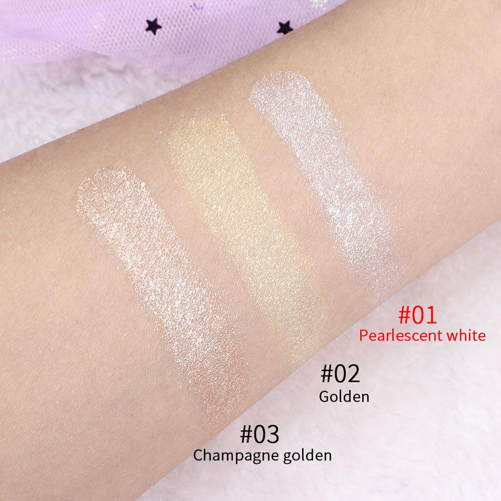 evpct Pearl White Silver highlighter palette packaging is compact and travel-friendly