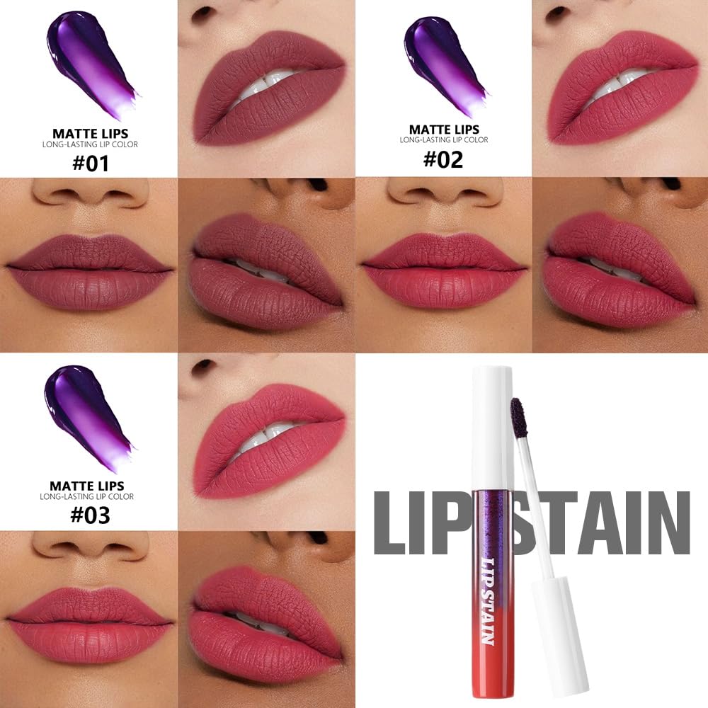 evpct peel-off lip stain 03 pack swatch in red for bold coverage