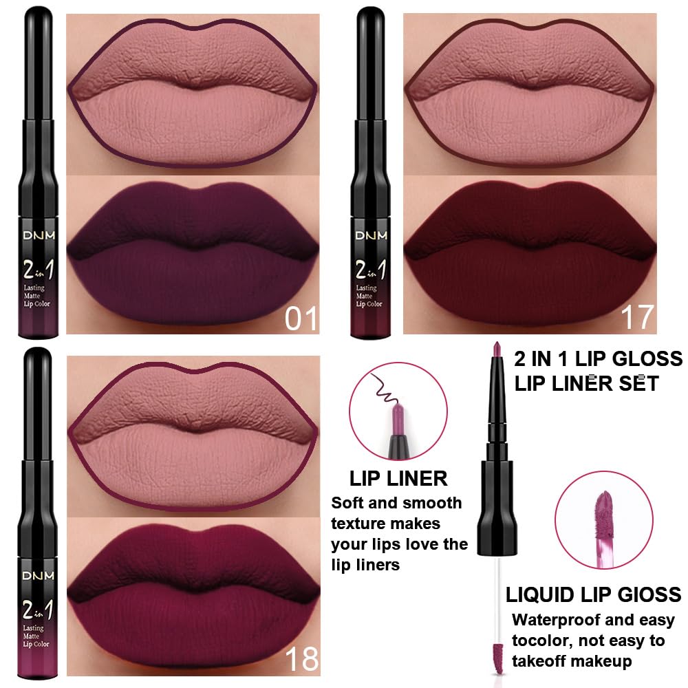evpct plum shade lip liner and lipstick for bold, defined lips.