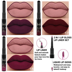 evpct plum shade lip liner and lipstick for bold, defined lips.