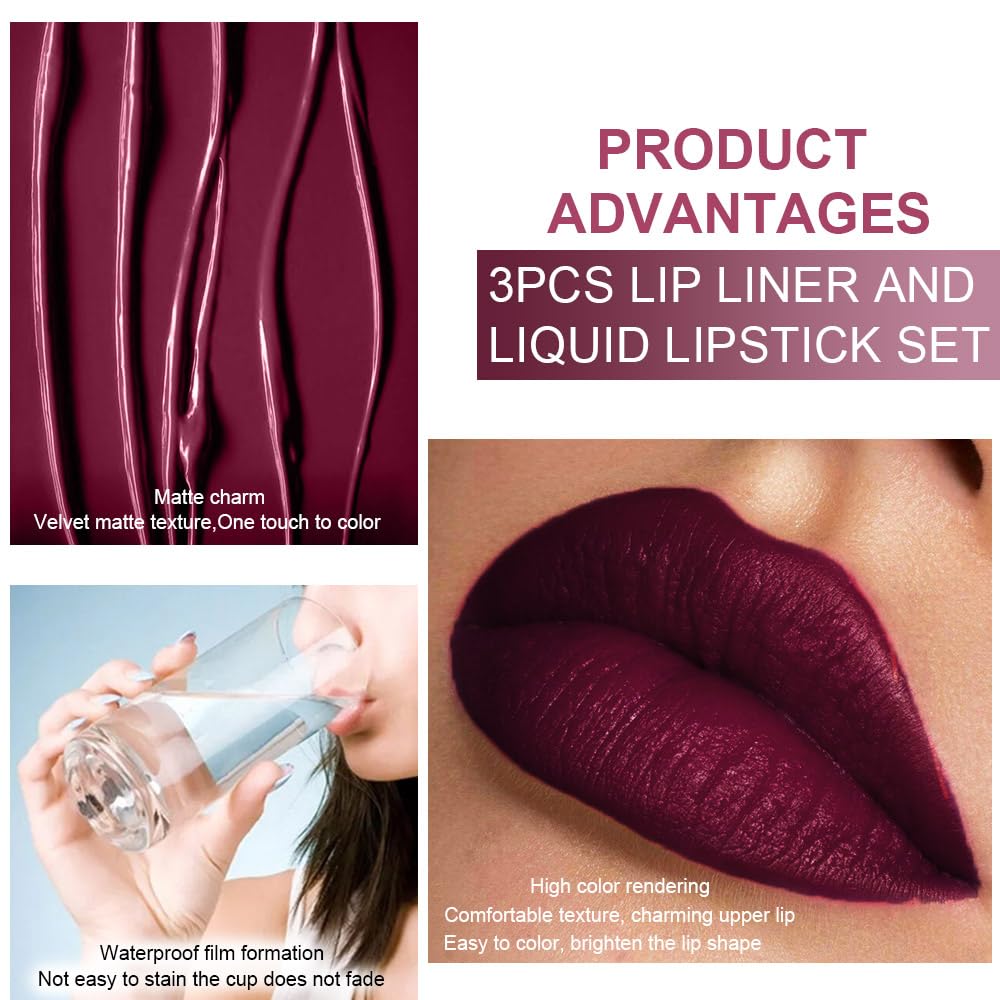 evpct purple matte lip liner and lipstick for dramatic evening looks.