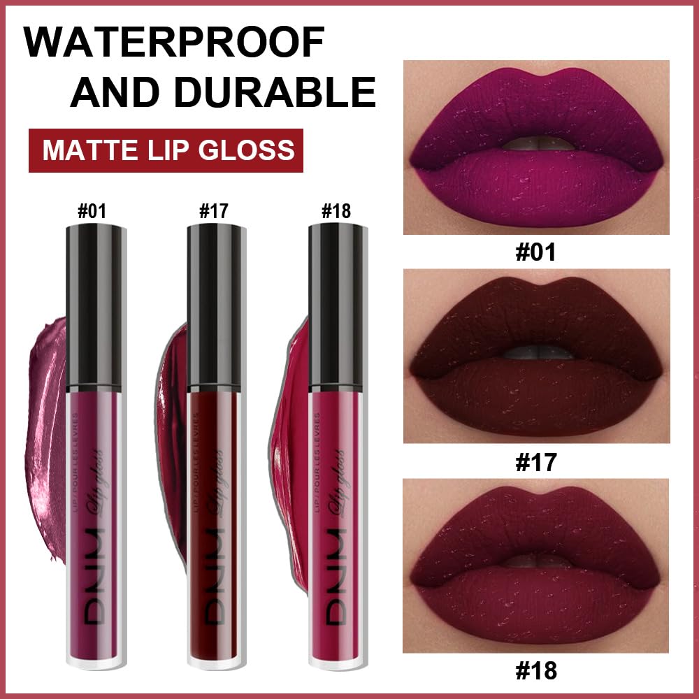 evpct matte liquid lipstick bottle close-up highlights transfer-free, waterproof formula.