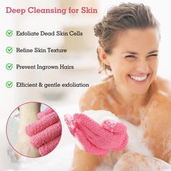 Evridwear Exfoliating Glove on feet to reduce rough calluses