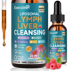 Ewecxine liposomal lymph drainage bottle on desk for daily balance.