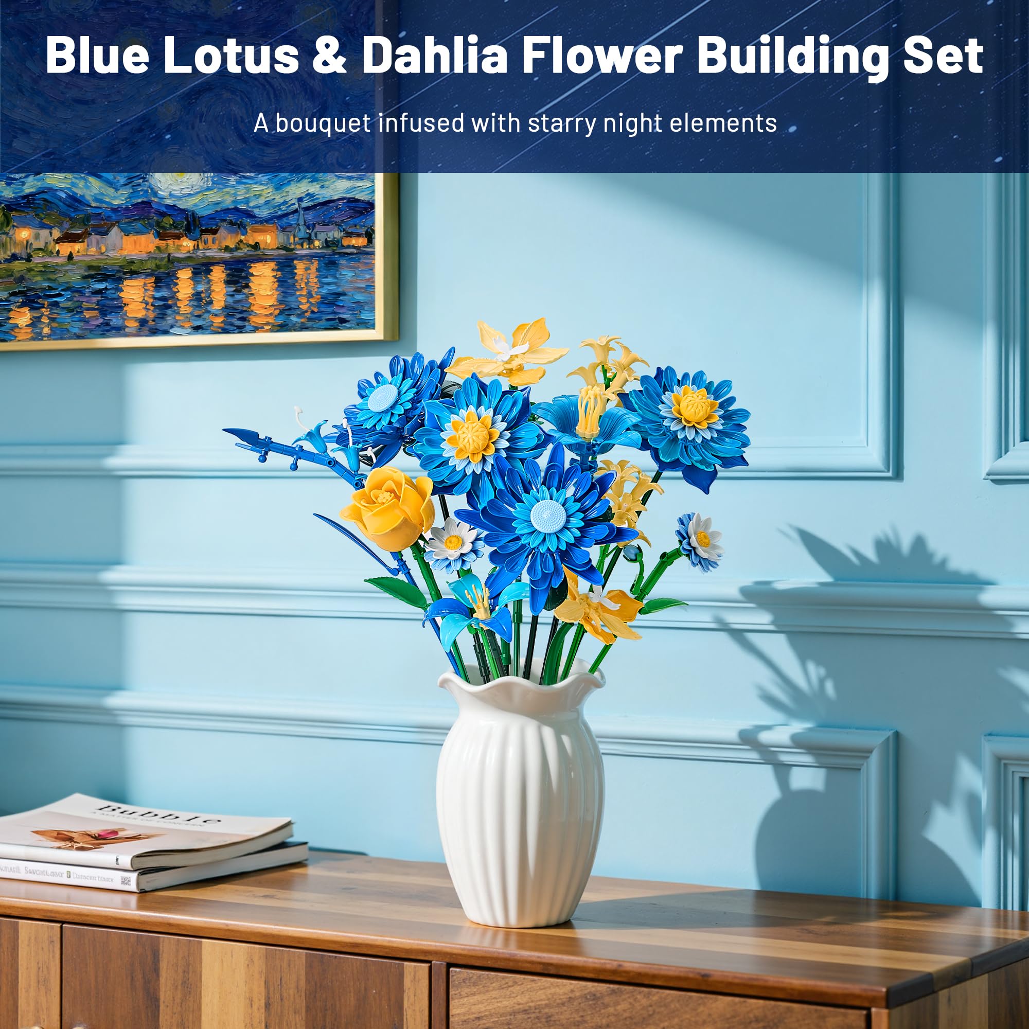 EWED Starry Blooms yellow-accents highlight vibrant color for gifting displays