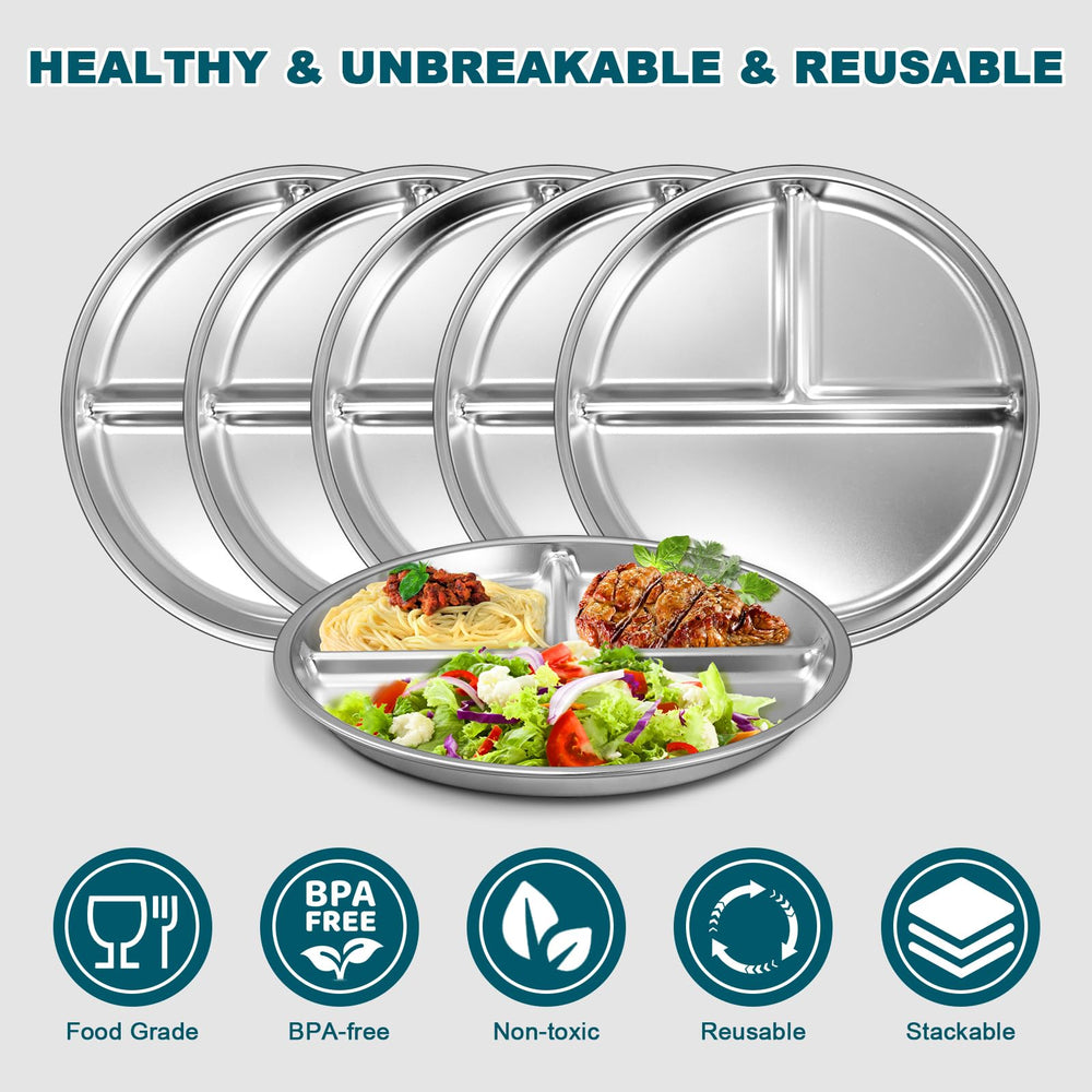 9-inch portion plates fit family meals for kids and adults.