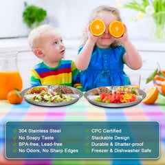 Non-slip base keeps plates steady on the table for smoother mealtime routines.