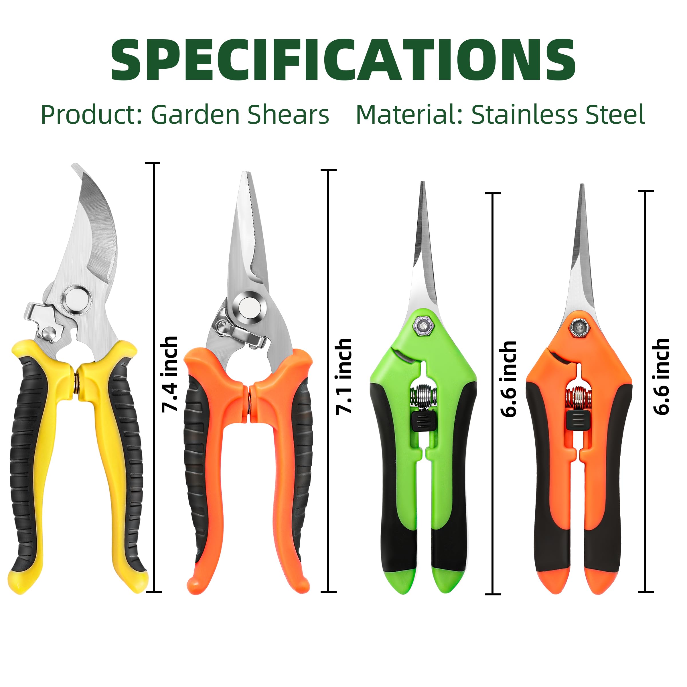 EWPJDK stainless steel blades deliver clean cuts on flowers and small branches.
