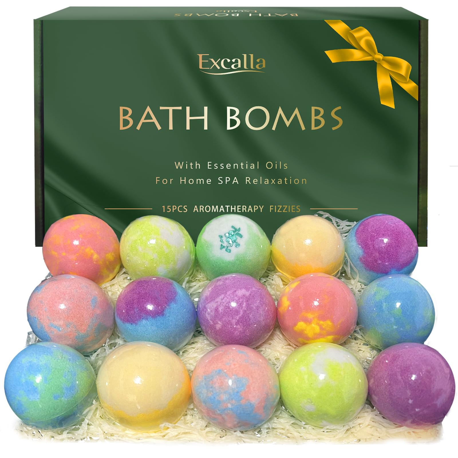 Excalla bath bombs gift set cover—premium packaging for gifting.
