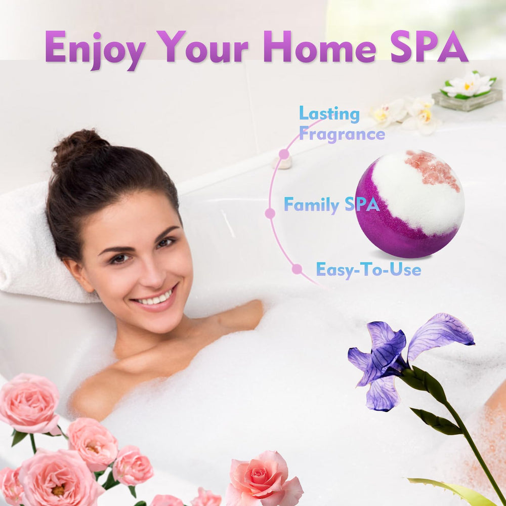 Excalla Lemon Verbena bath bomb offers refreshing aroma to lift mood.