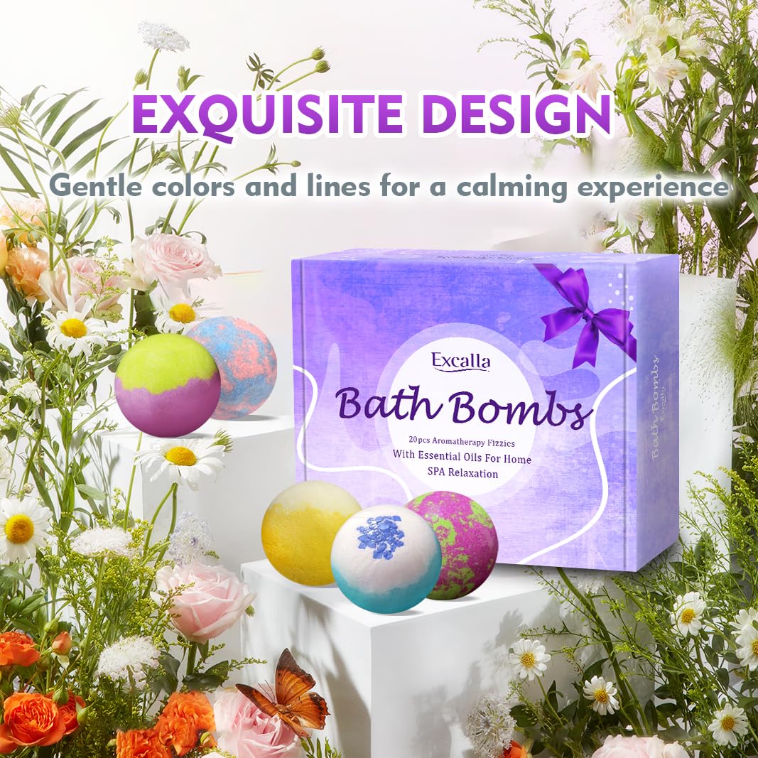 Excalla Mint Mugwort bath bomb refreshes and helps you feel good.
