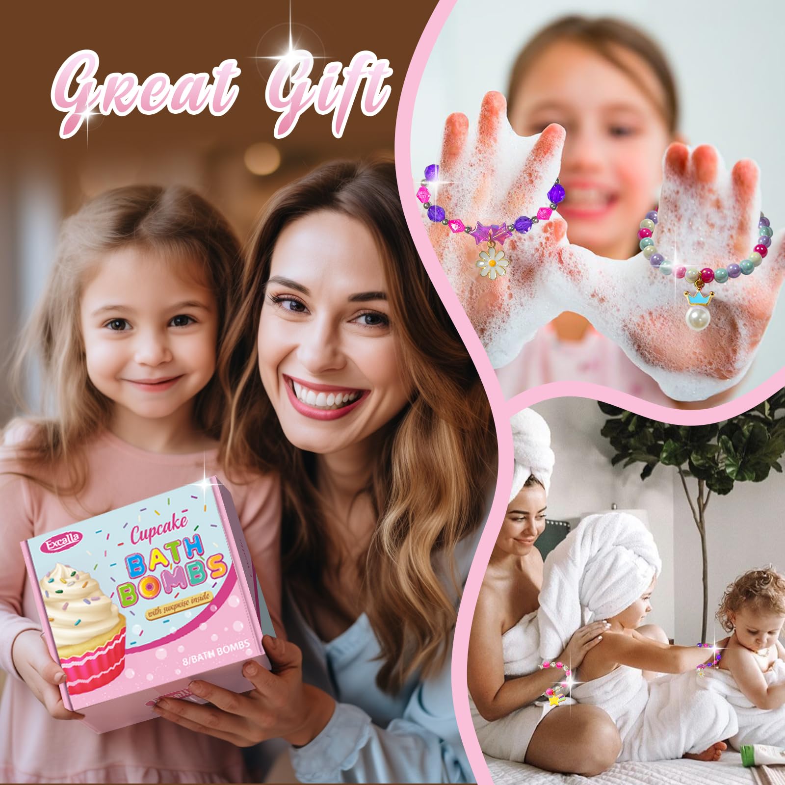 Excalla cruelty-free kid bath bombs with gentle ingredients for kids