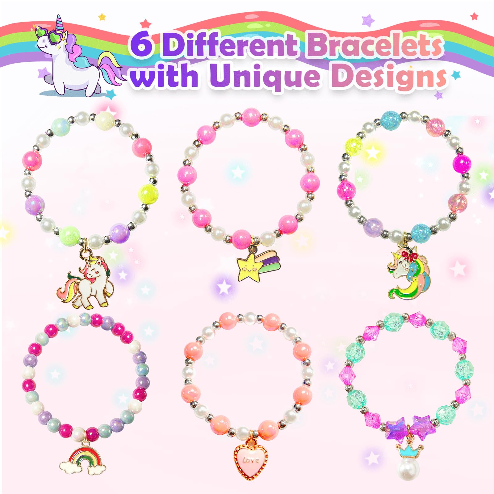 Excalla unicorn bracelet inside bath bomb shown as playful reward for girls
