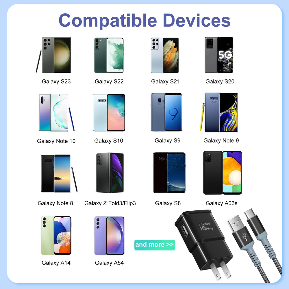 Excgood compact wall charger with cable shown on desk