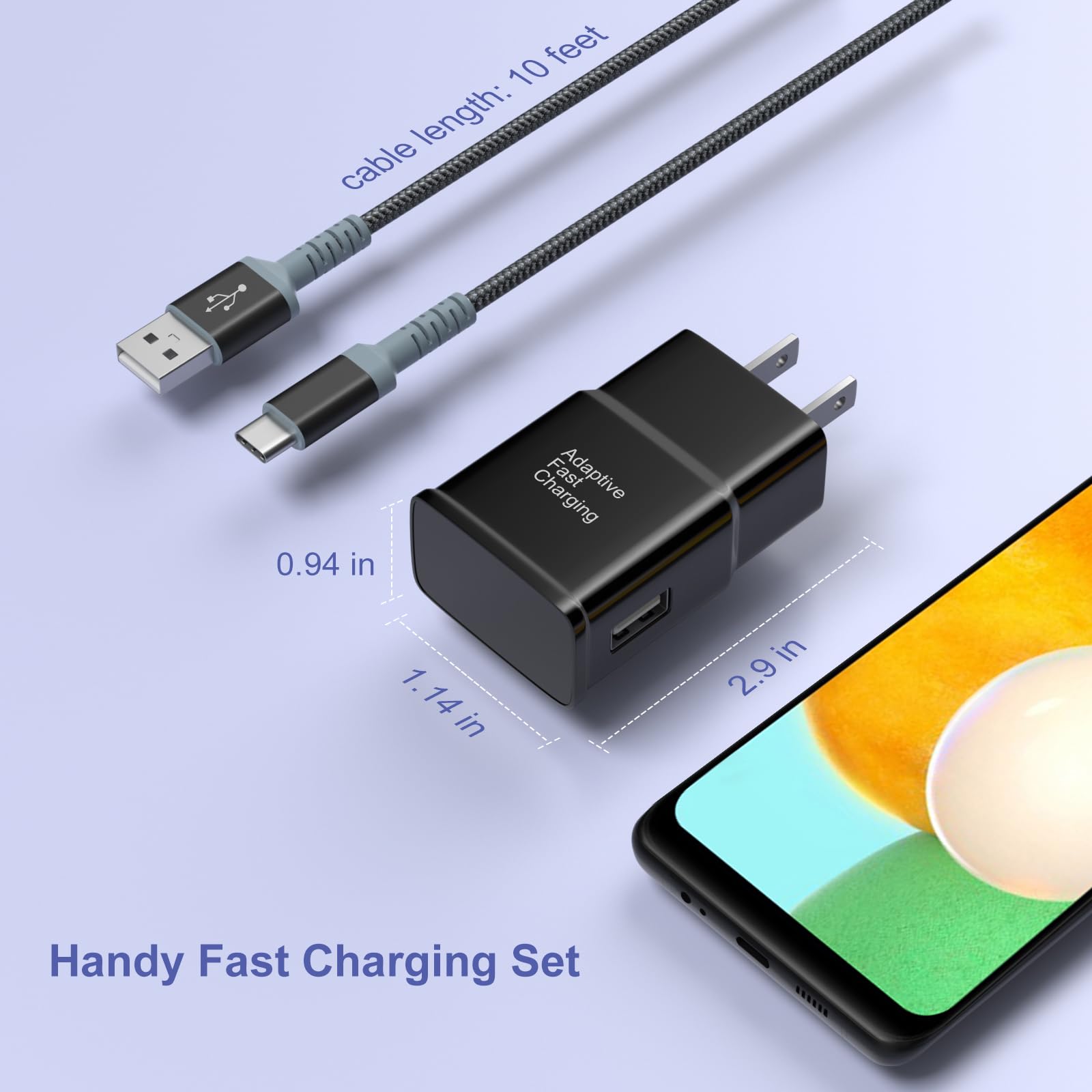 Excgood travel-friendly wall charger ready for on-the-go use