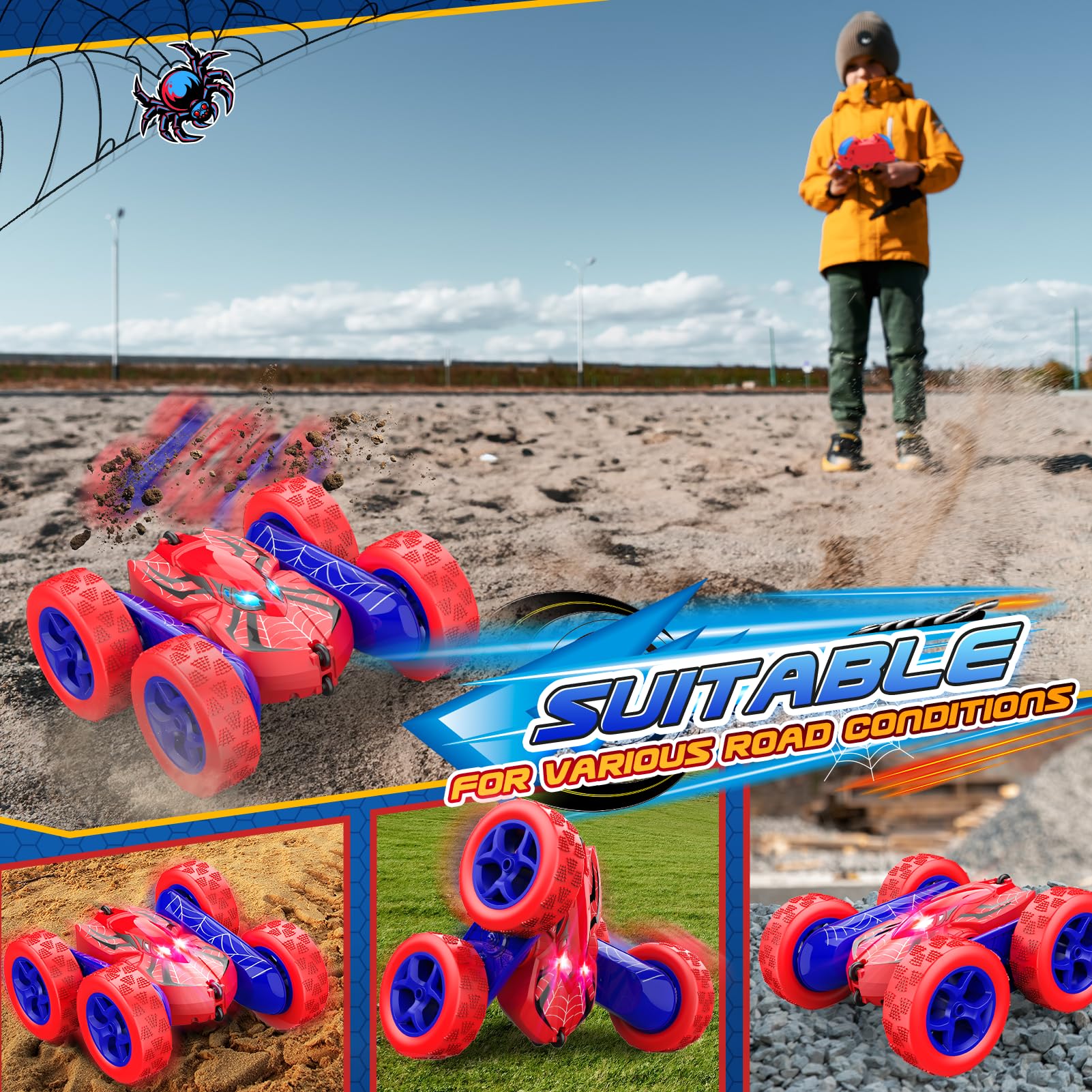 Excitobo all-terrain tires absorb shocks for lawn, concrete, and sand