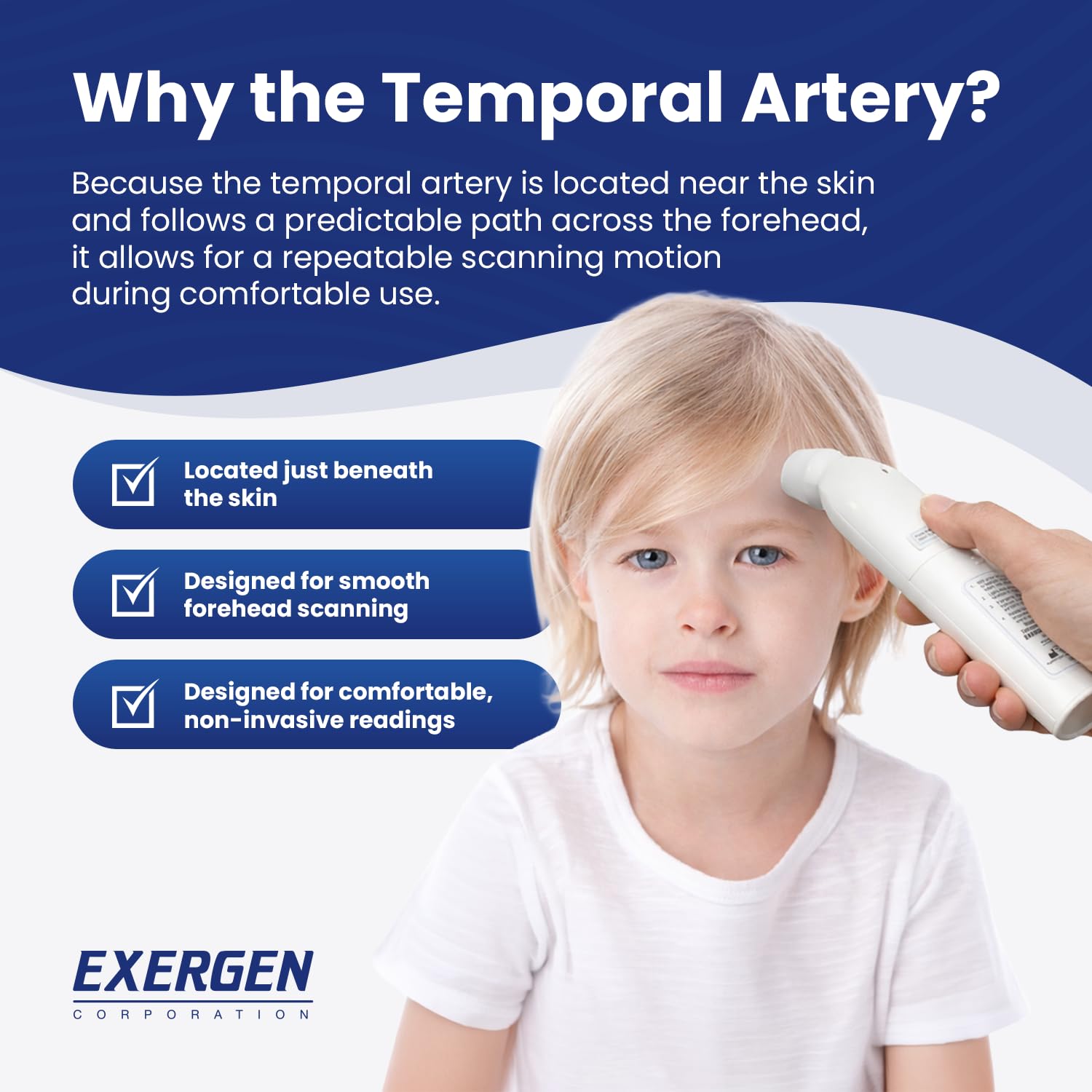 Exergen TAT-2000C display captures the highest reading for reliable fever monitoring.