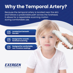 Exergen TAT-2000C display captures the highest reading for reliable fever monitoring.