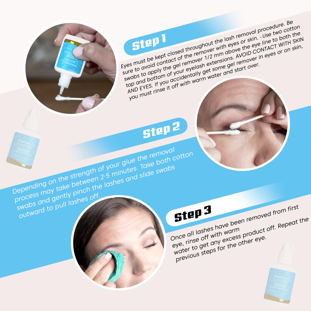 Existing Beauty Fast-Acting Remover Application highlights quick removal with minimal rubbing and irritation risk.
