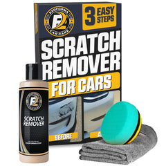 ExoForma car scratch remover kit shows 2x2 ft area application for at-home use.
