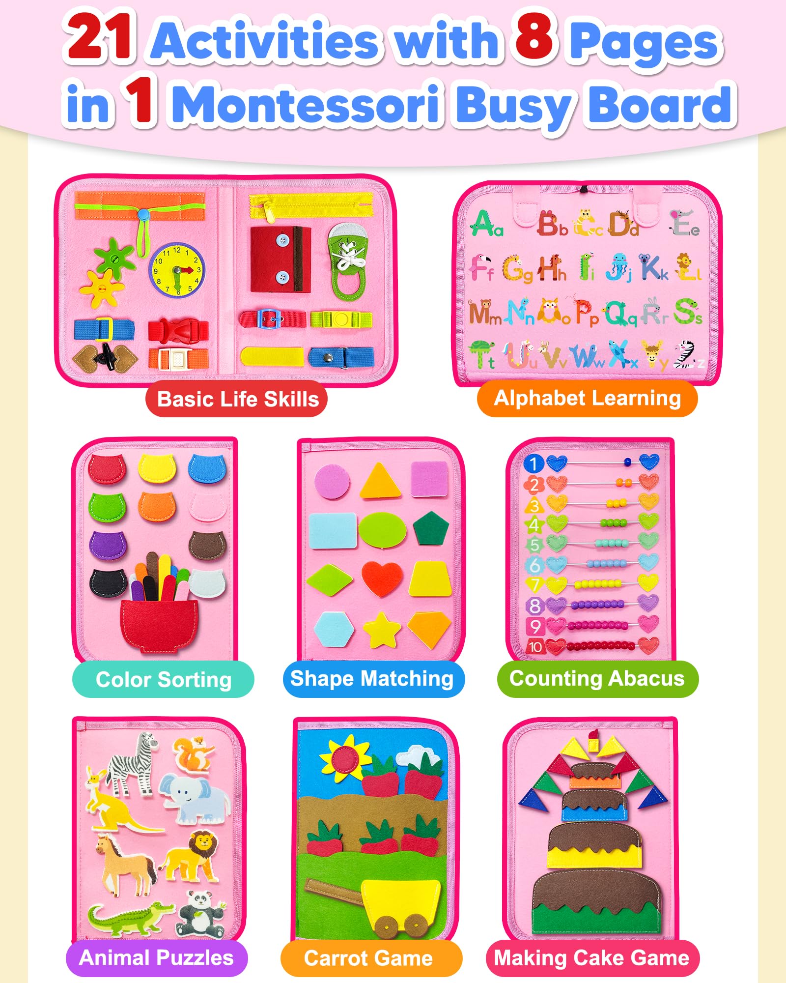 Exorany Busy Board color sorting supports early cognitive development through color matching.