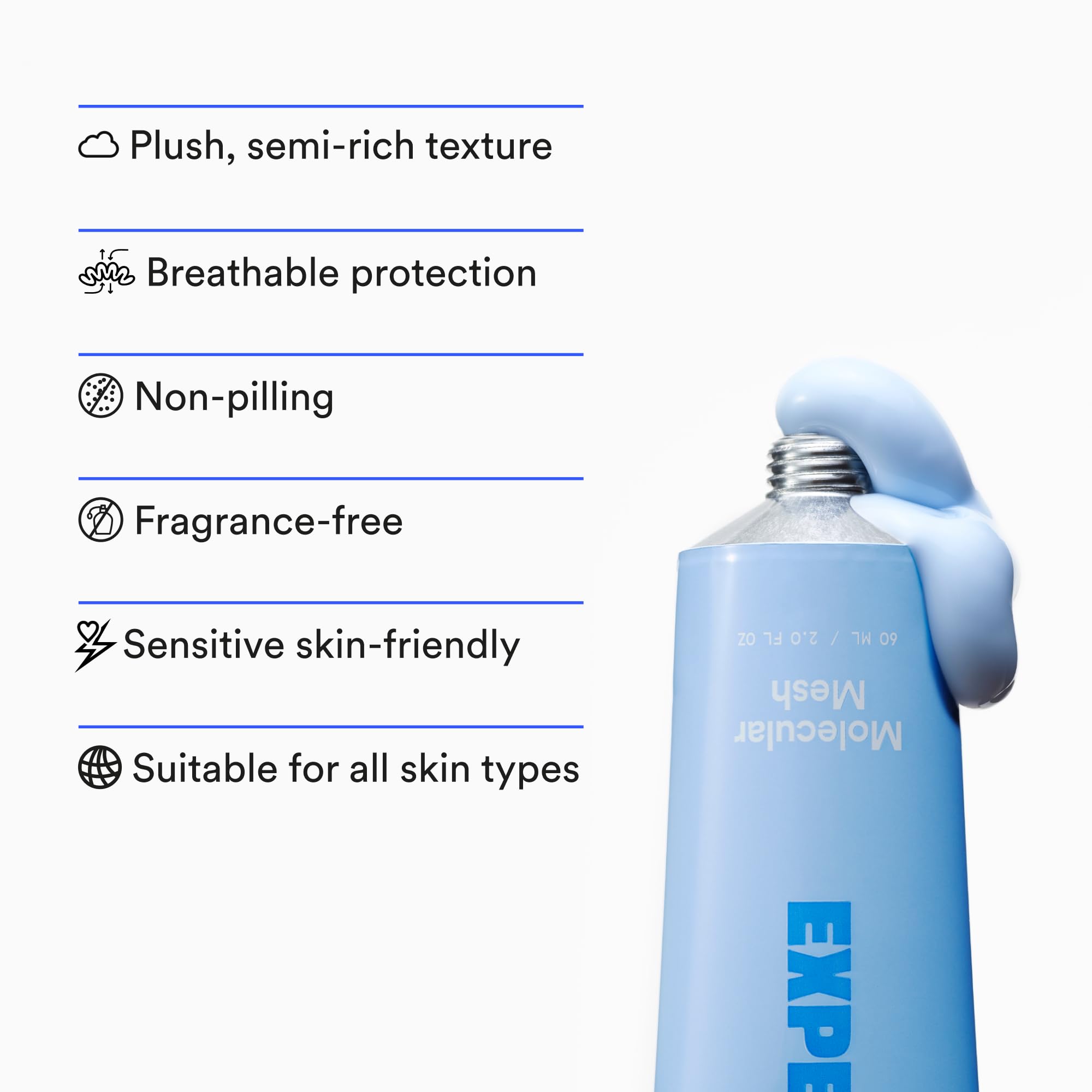 Experiment fragrance-free vegan formula emphasizes gentle hydration for sensitive skin.