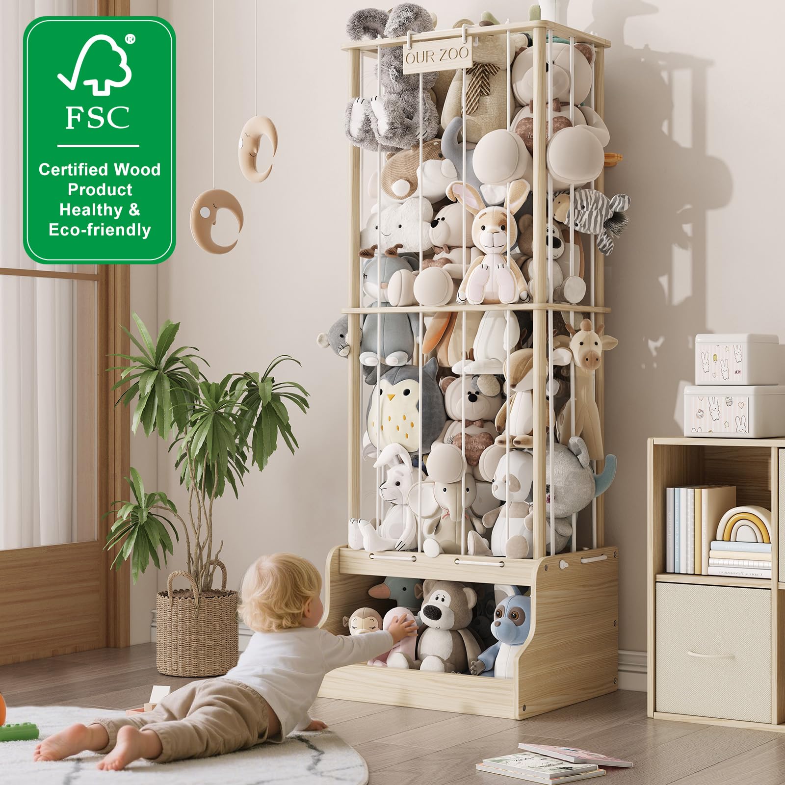 EXPERLAM stuffed animal zoo easy assembly for quick setup