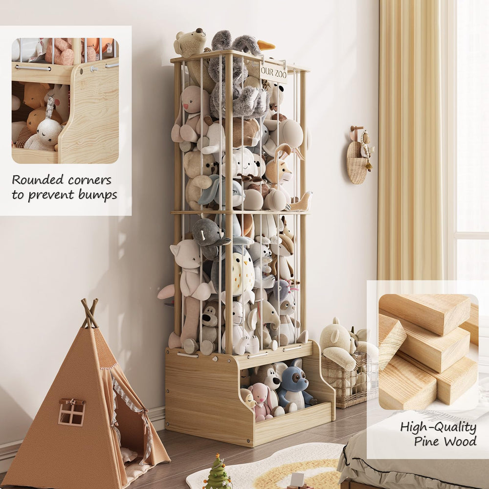 EXPERLAM stuffed animal zoo rounded edges prevent bumps during play