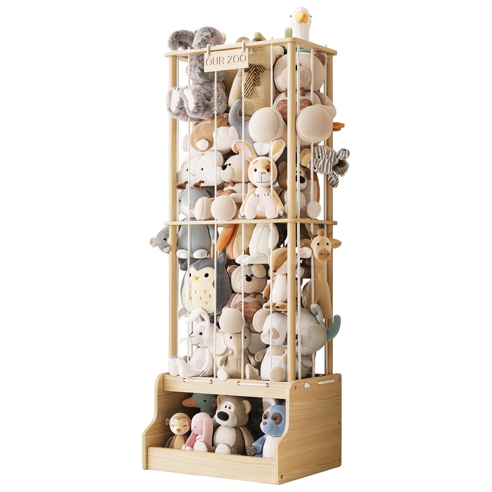EXPERLAM stuffed animal zoo upper storage displays plush toys for a tidy play space