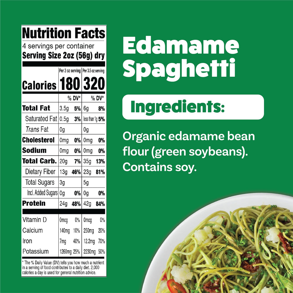 EXPLORE CUISINE Edamame Spaghetti cooking in boiling water for a quick keto-friendly meal.