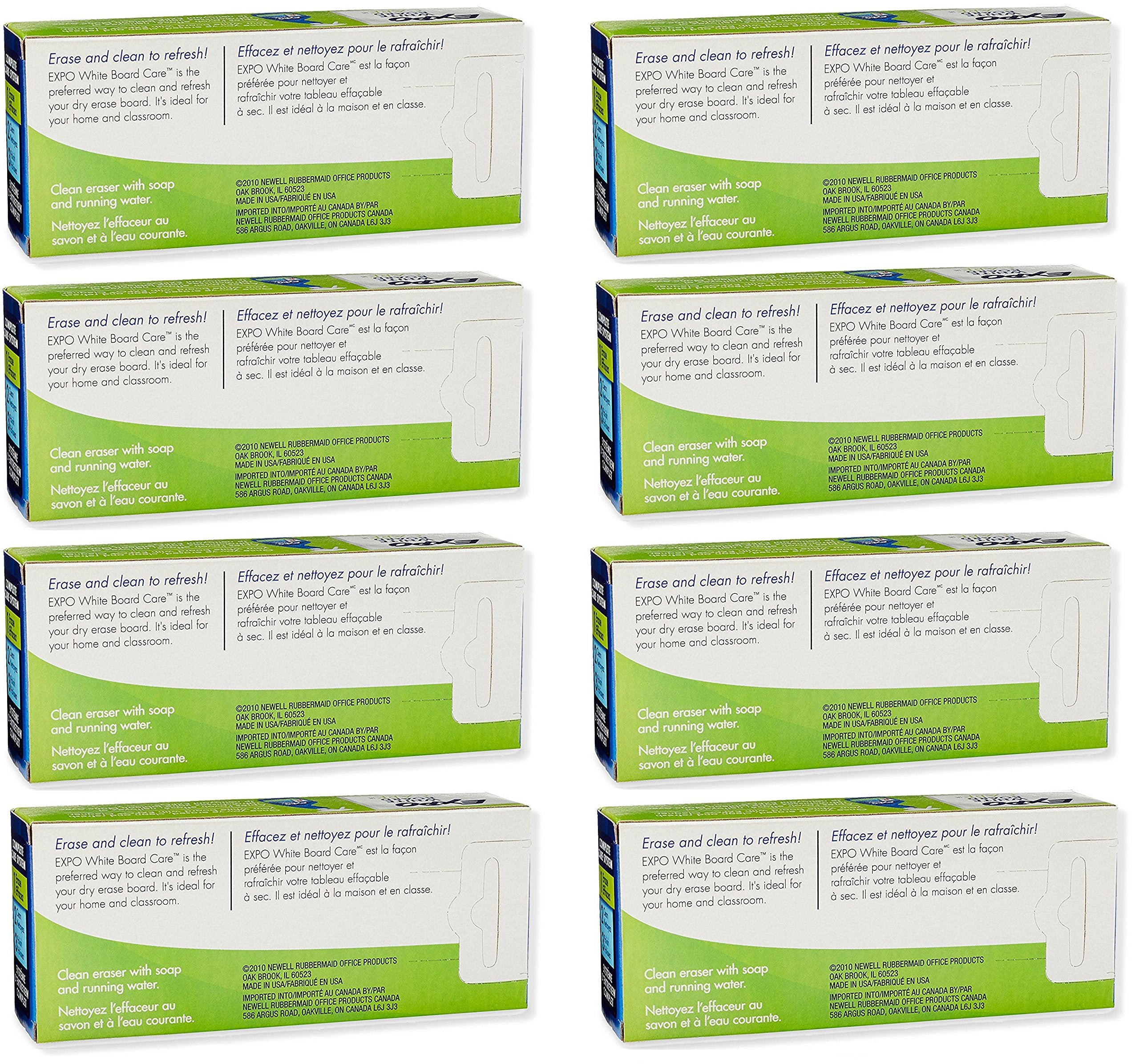 EXPO 81505 pack of 8 erasers shown for classrooms, offices, and home use.