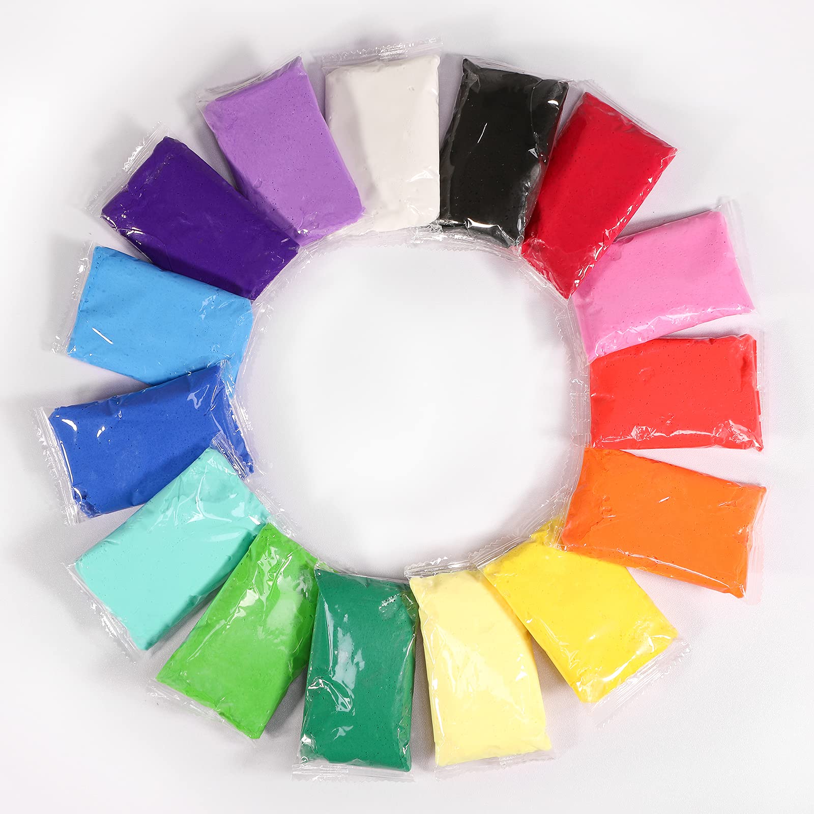 Exptolii air dry clay 36-color palette showcases vibrant hues for crafts.