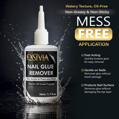 EXSIVIA leak-proof bottle minimizes spills and waste during removal.
