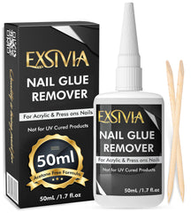 EXSIVIA Nail Glue Remover 50ml bottle enables gentle, fast removal of press-on nails.