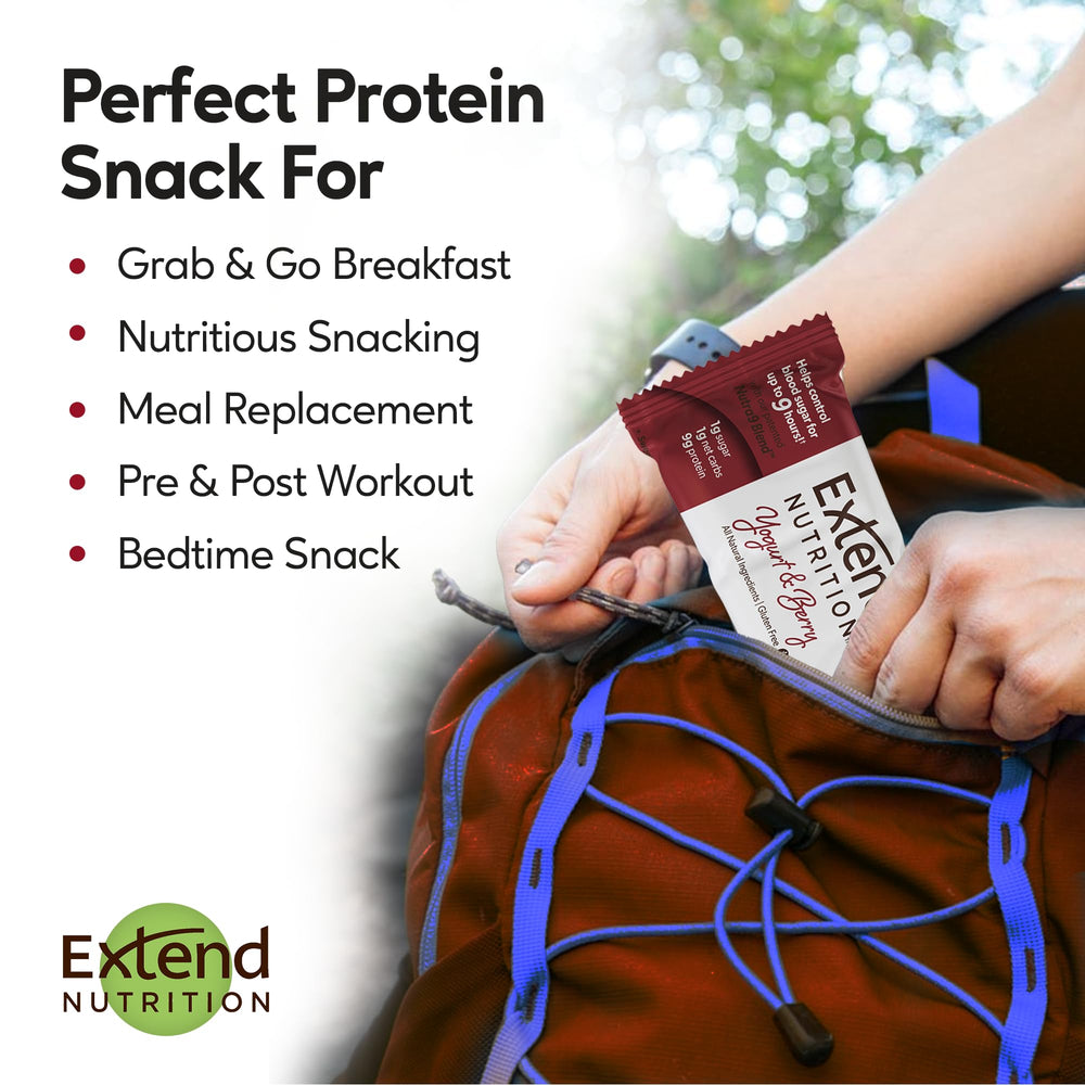 Extend Bar Gluten-free label—suitable for gluten-conscious diets.