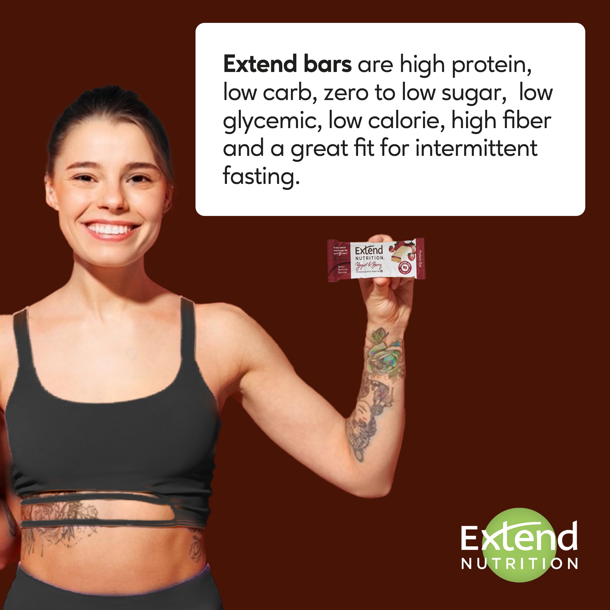 Extend Bar Low-carb keto-friendly claim—fits keto routines.