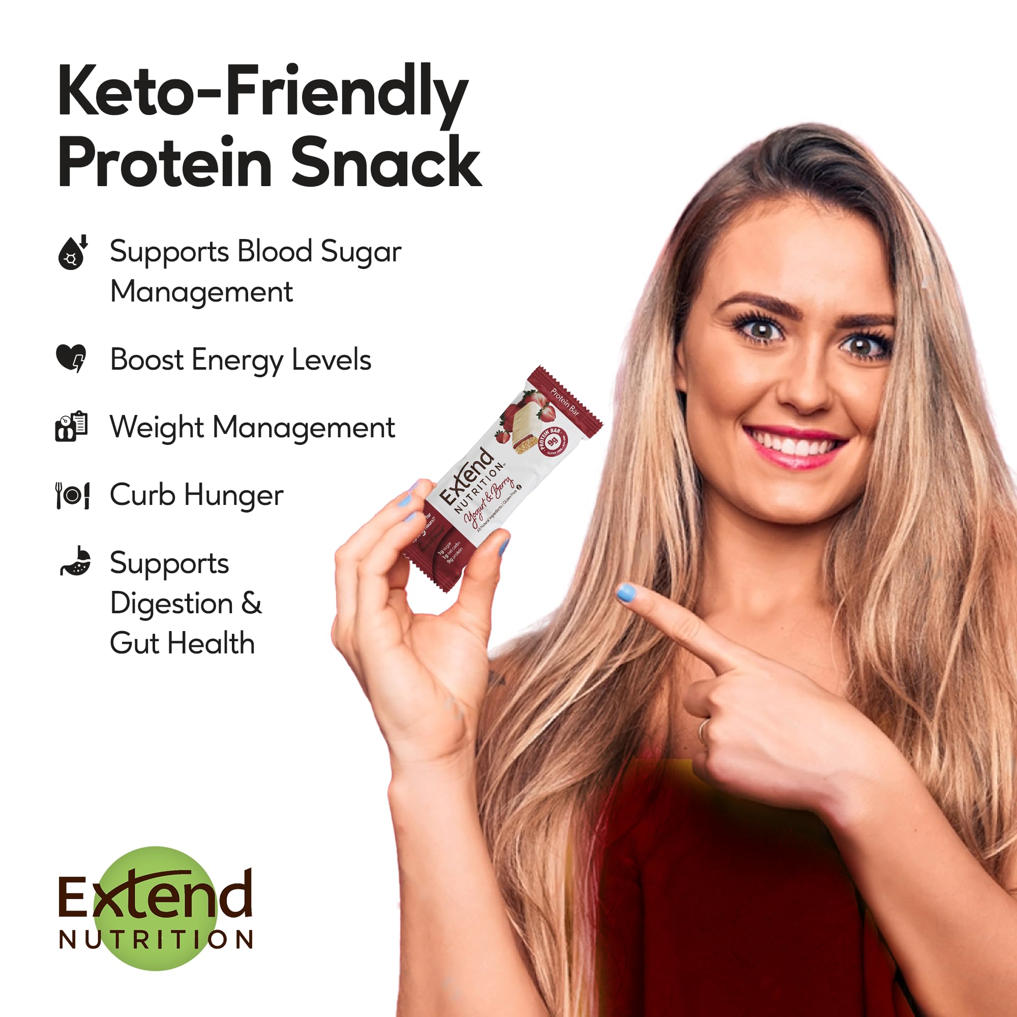 Extend Bar On-the-go snack setup—grab-and-go protein to curb hunger.