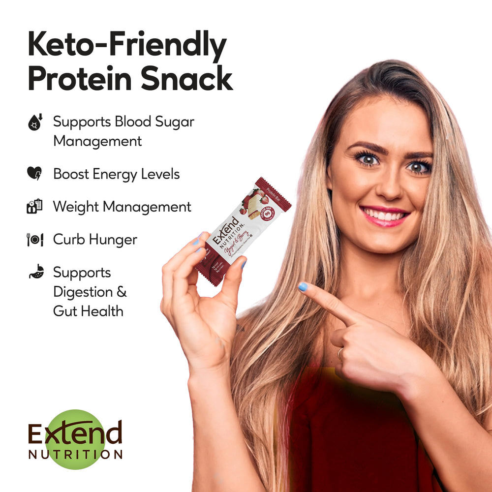 Extend Bar On-the-go snack setup—grab-and-go protein to curb hunger.