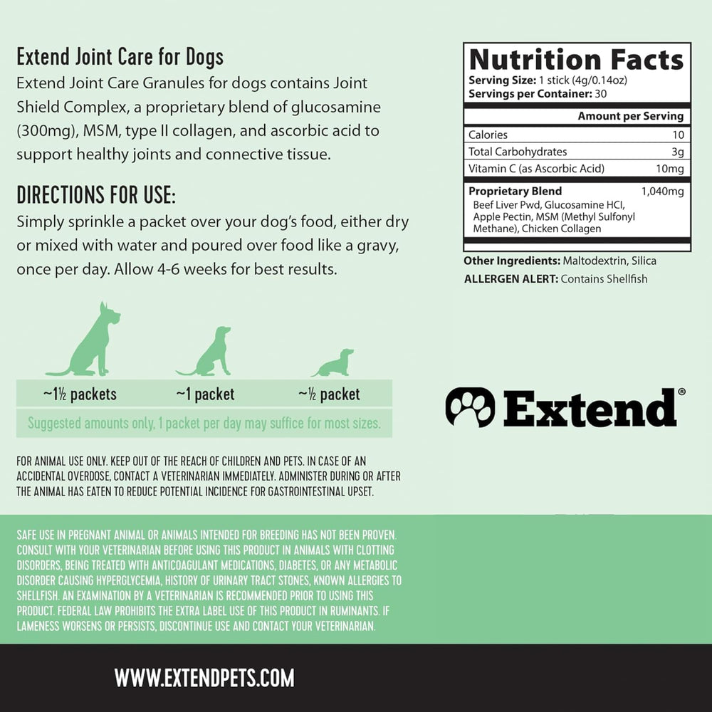 Extend senior dog joint support powder for aging pets