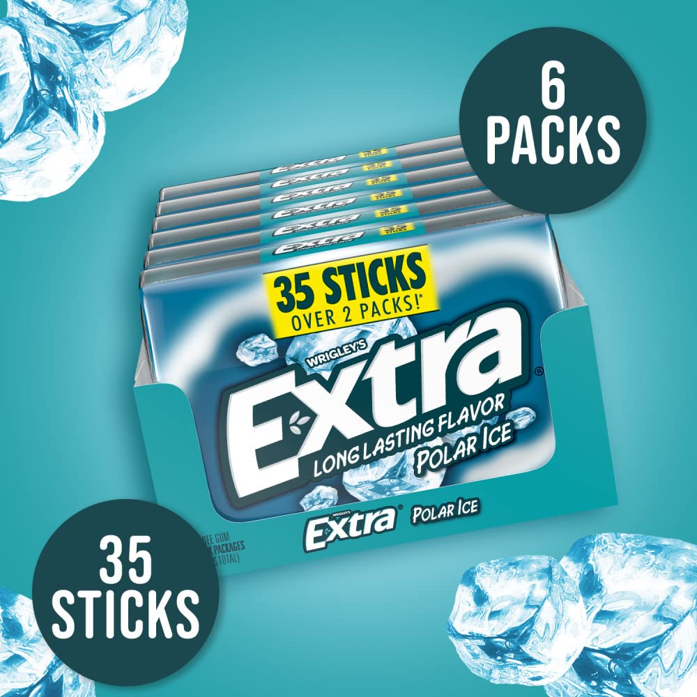 EXTRA Polar Ice flip-top container protects gum for portability