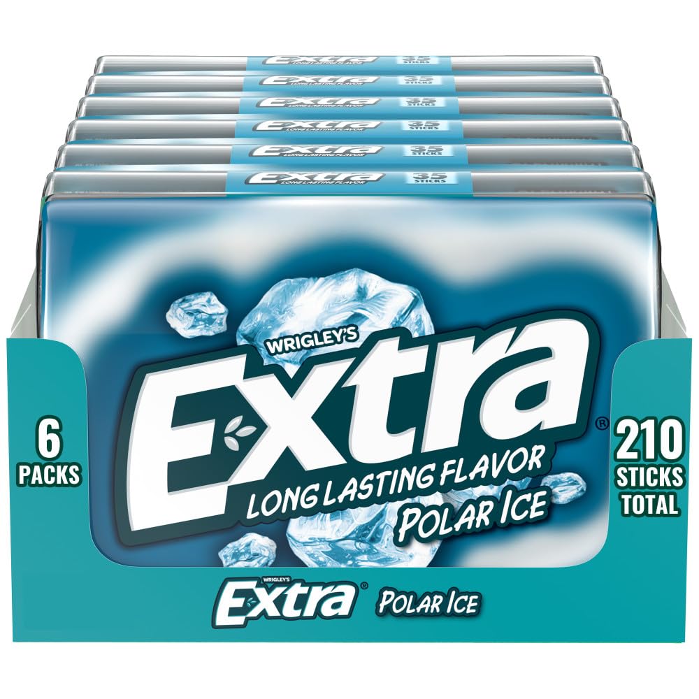 EXTRA Polar Ice gum front view showing bold mint flavor cue