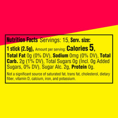 Extra Sour Strawberry 15-stick pack back view highlights its travel-friendly design.