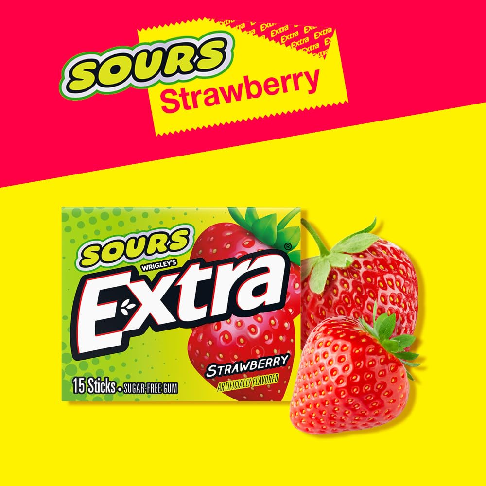 Extra Sour Strawberry pack on desk suggests quick focus break.