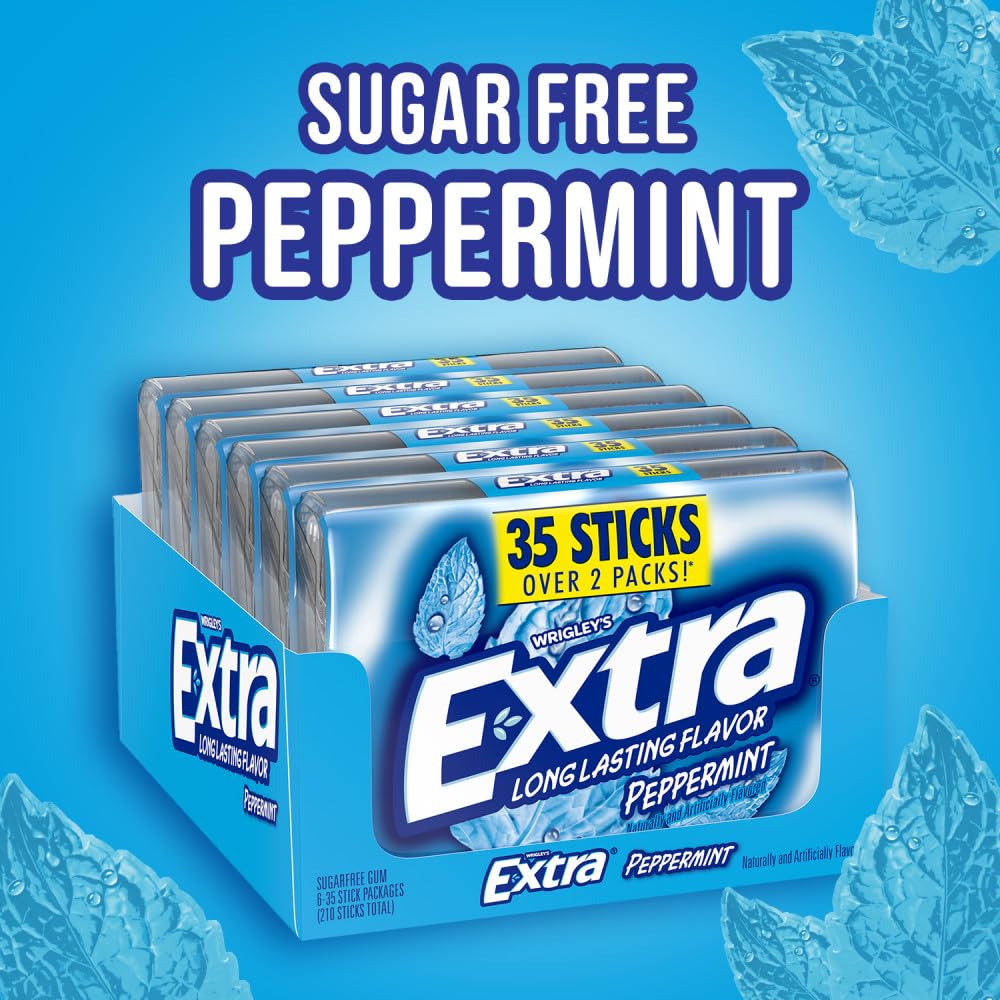 Extra travel gum mint pack keeps breath minty during flights and road trips.