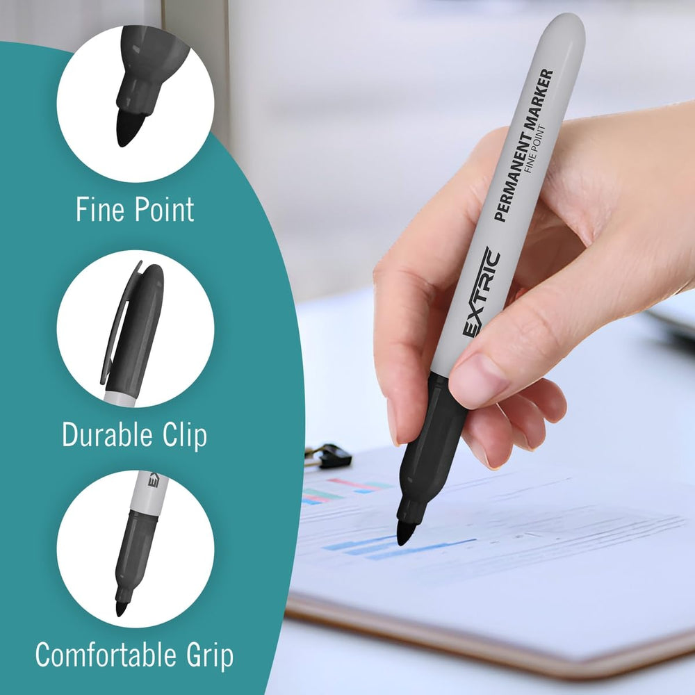 EXTRIC quick-drying ink minimizes smudges.