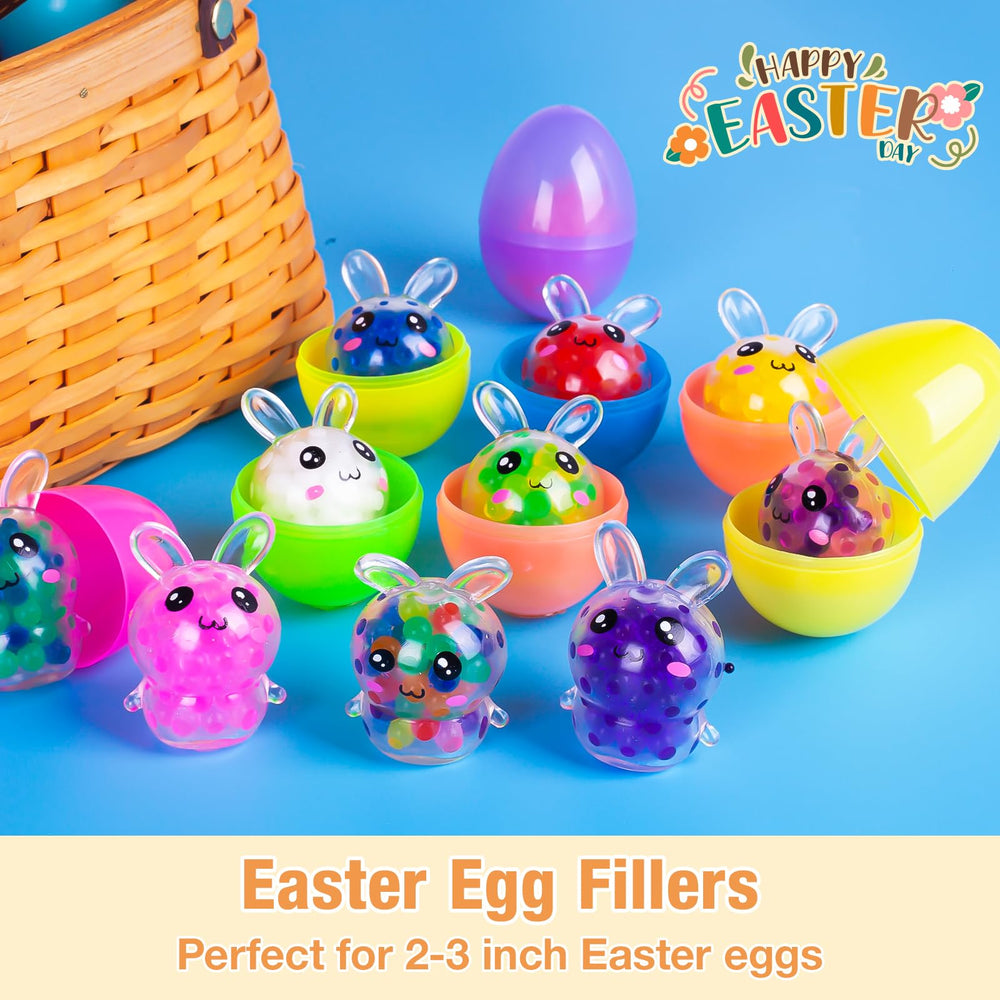 Exun bunny squeeze ball in Easter basket filler for joyful play.