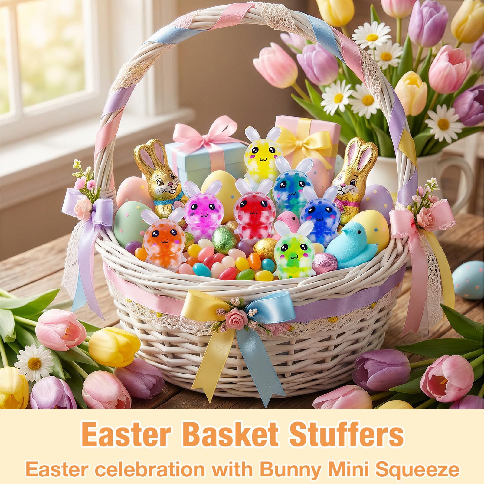 Exun Easter Bunny mini squish ball promotes sensory fun on the go.