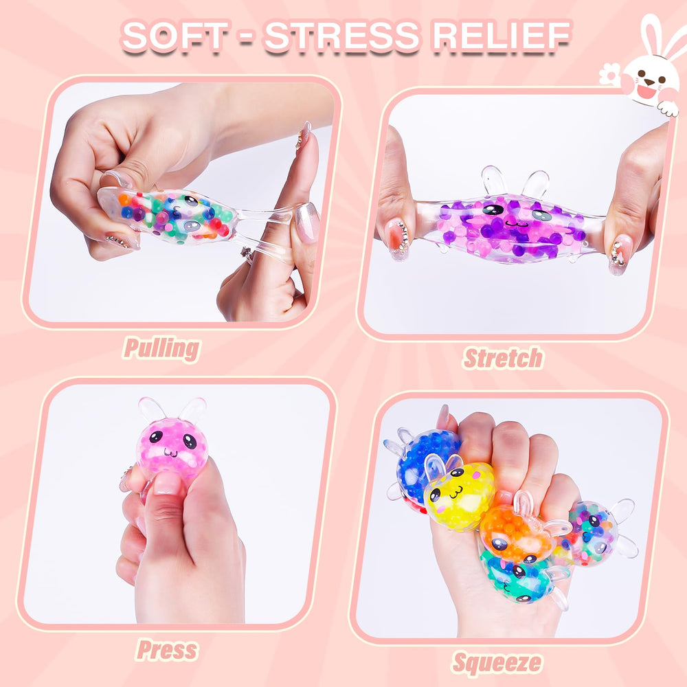 Exun Easter Bunny mini squish ball perfect party favor or prize.
